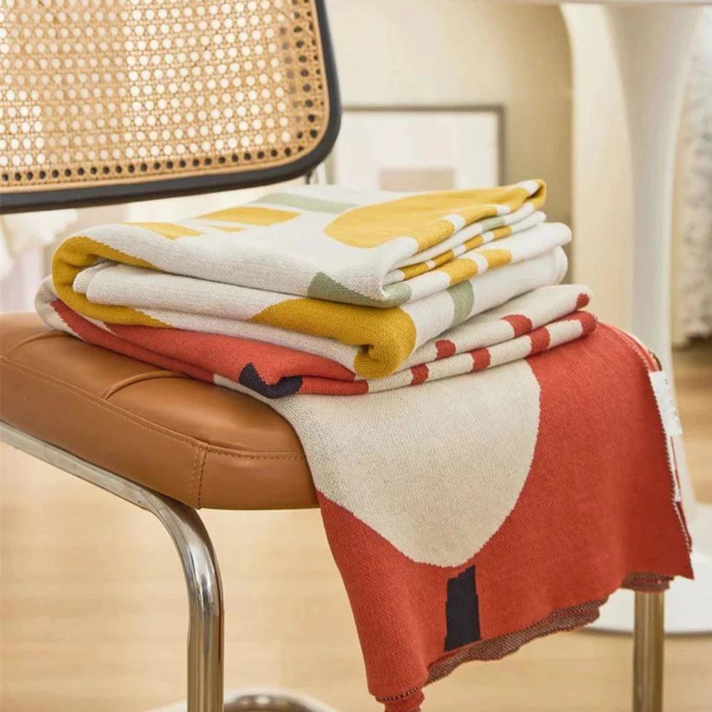 Spring Tulip Floral Knitted Blanket by Casa & Beyond