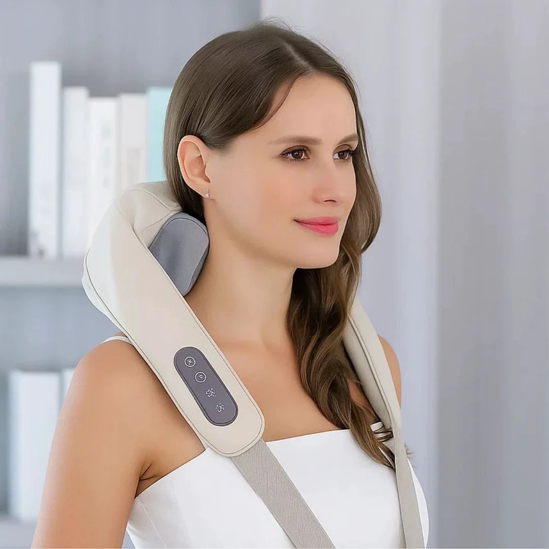 RelaxaPro | Shiatsu Neck Massager – Heated Relief – Cordless Design – Ideal for Office & Home Use Bowlift by Bowlift