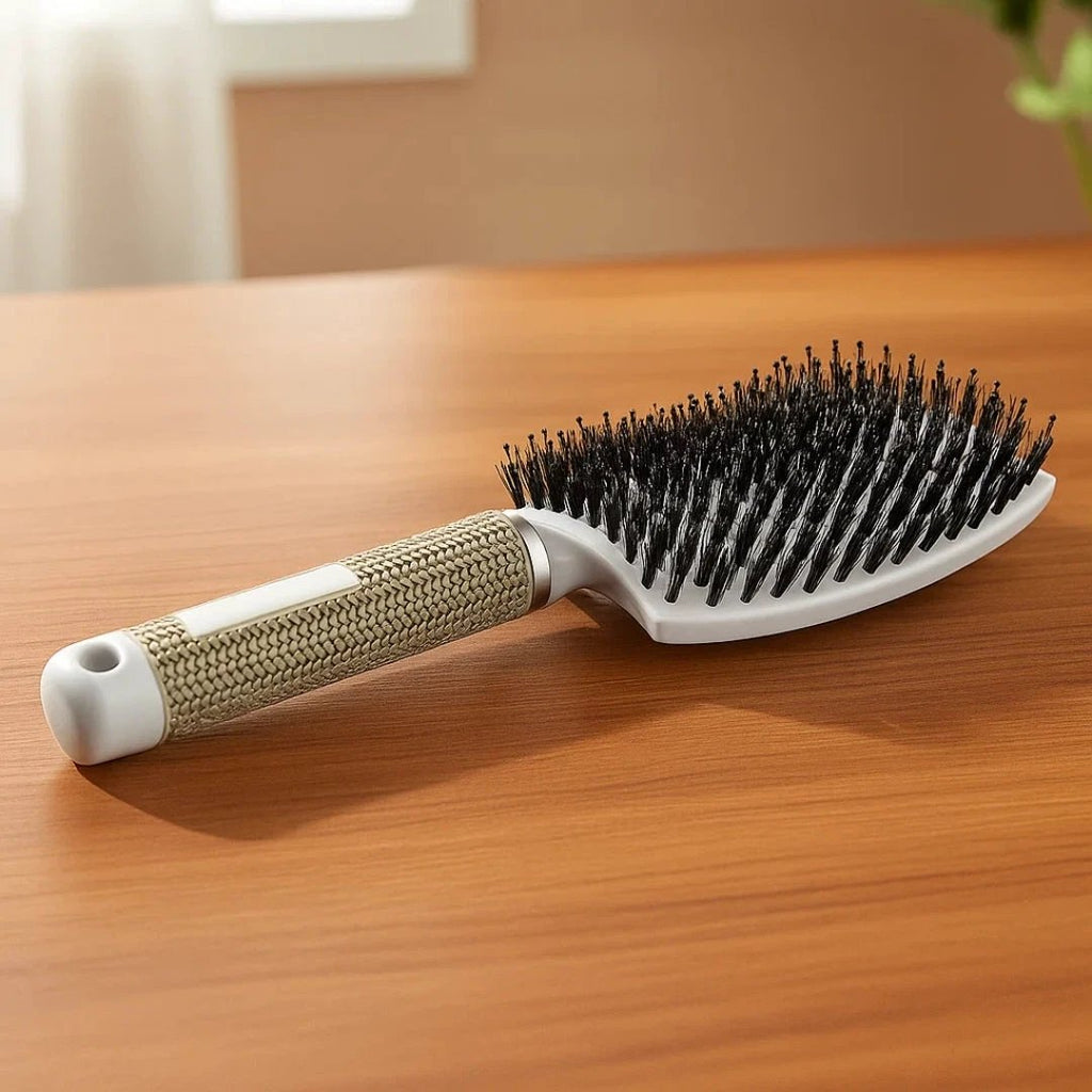 Quick Knot‑Free Detangling – Nylon Bristles with Scalp Massage Tips – For Thick or Curly Hair Bowlift by Bowlift