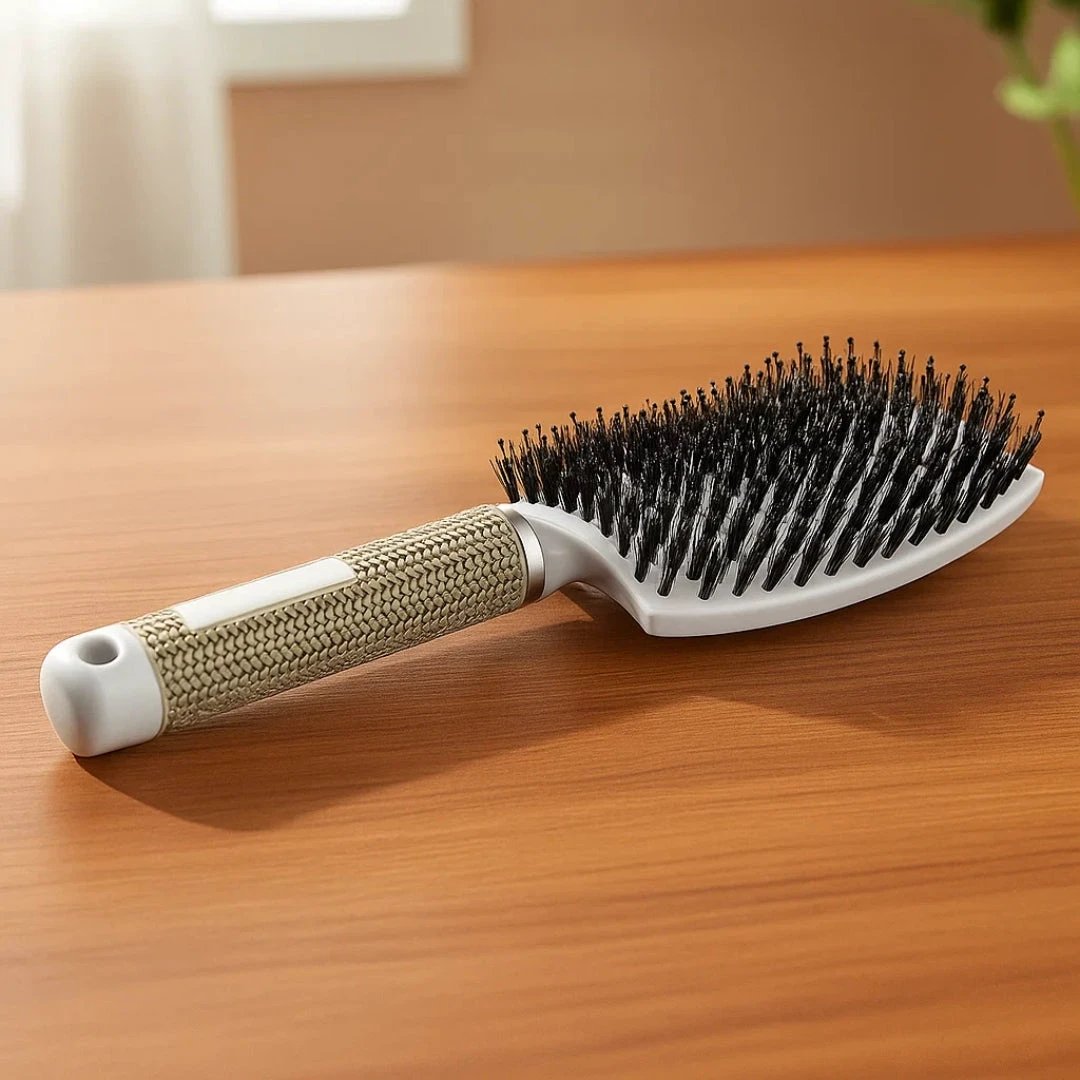 Quick Knot‑Free Detangling – Nylon Bristles with Scalp Massage Tips – For Thick or Curly Hair Bowlift by Bowlift