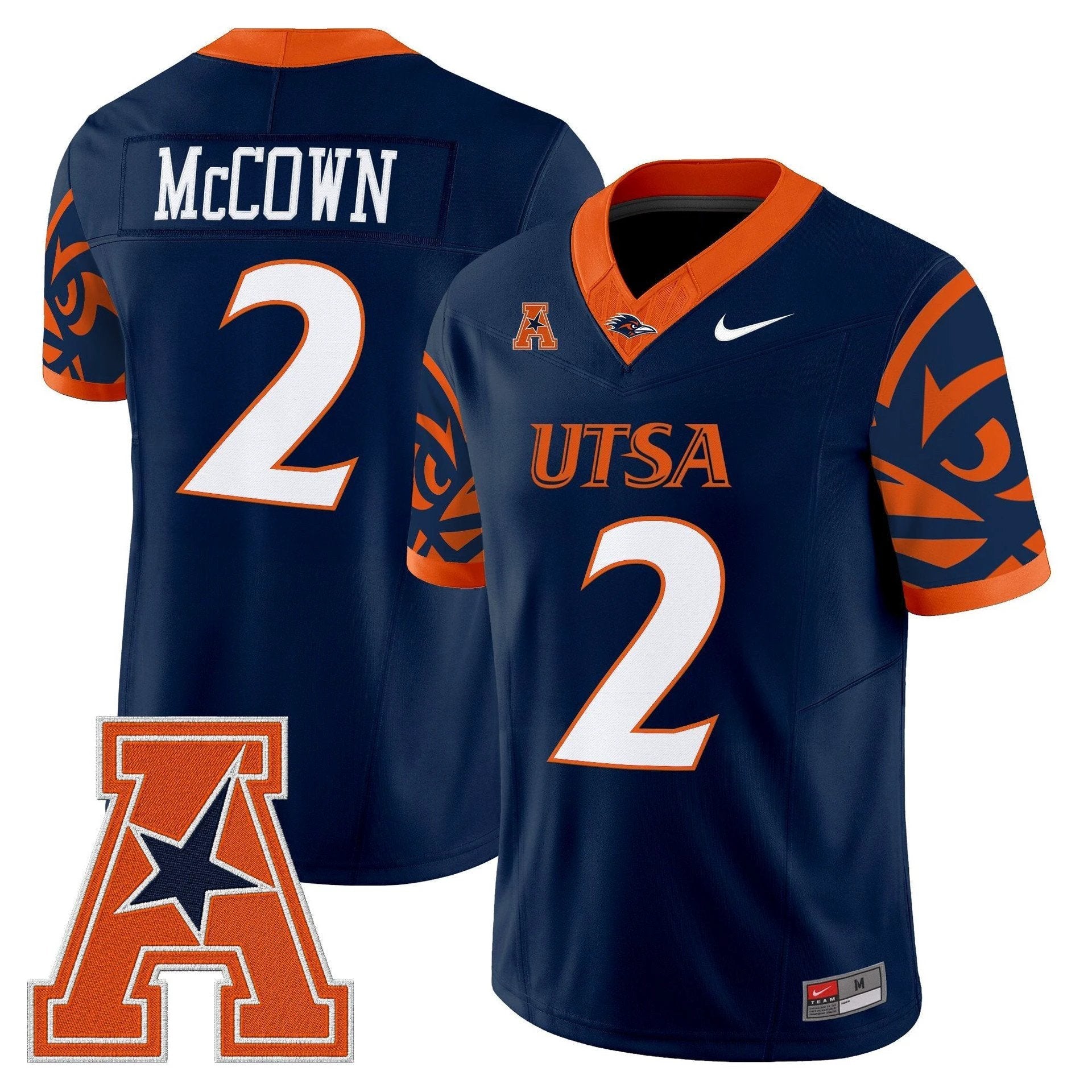 Owen McCown Jersey #2 UTSA Roadrunners 2025 Vapor Limited V2 Stitched Navy by My Store NCAA Football Jerseys