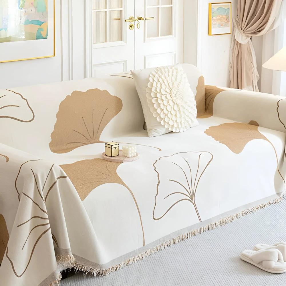 Pastoral Style Ginkgo Leaf Sofa Cover by Casa & Beyond