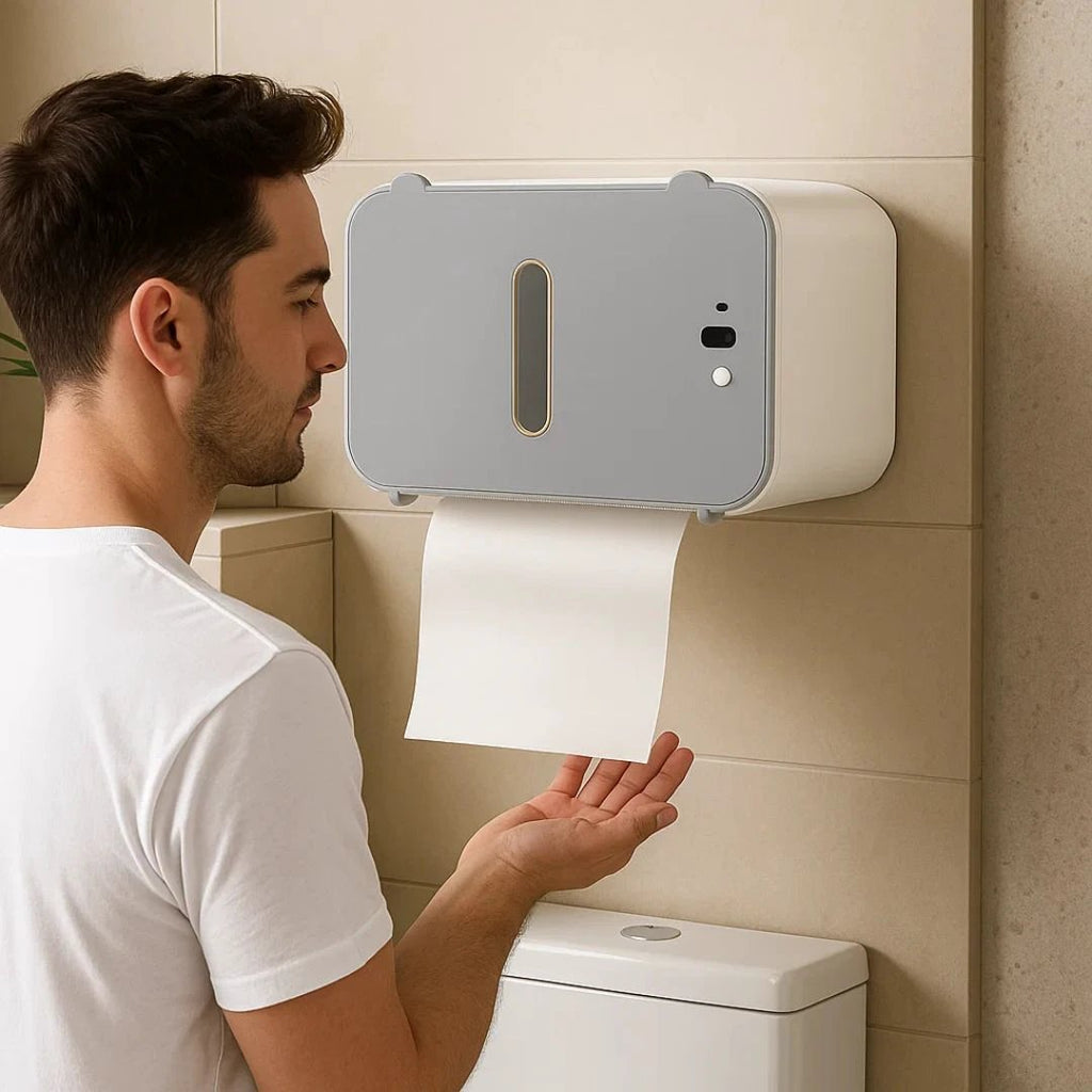 CleanGuard | Touch‑Free Toilet Roll Dispenser – Sensor‑Activated – Auto‑Fold Cut – For Busy Washrooms Bowlift by Bowlift