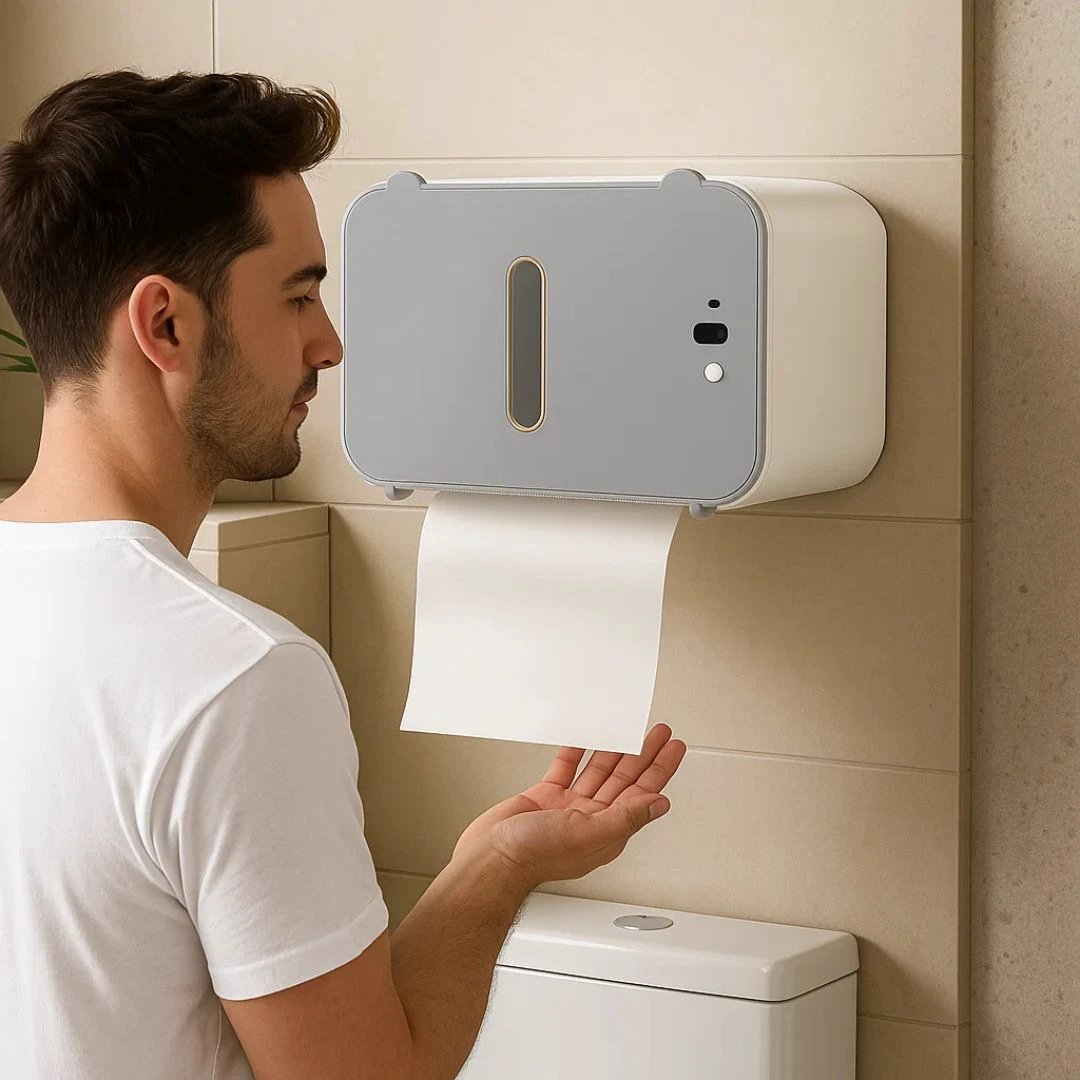 CleanGuard | Touch‑Free Toilet Roll Dispenser – Sensor‑Activated – Auto‑Fold Cut – For Busy Washrooms Bowlift by Bowlift