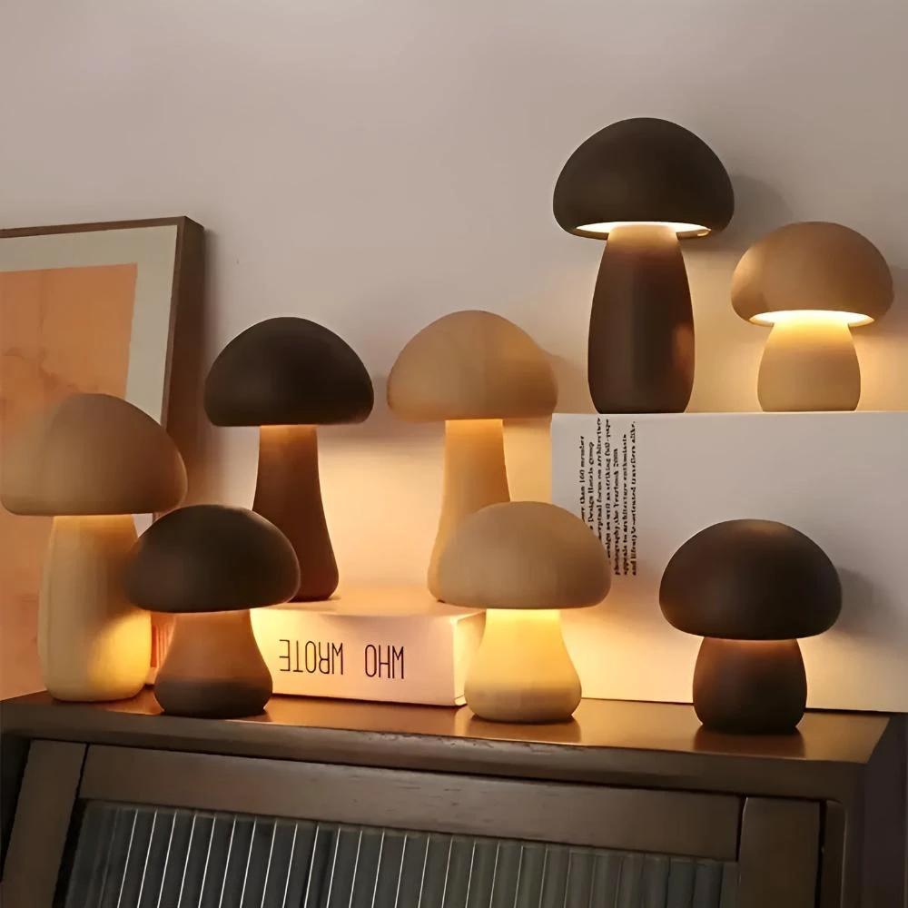 Wooden Mushroom Lamp by Casa & Beyond