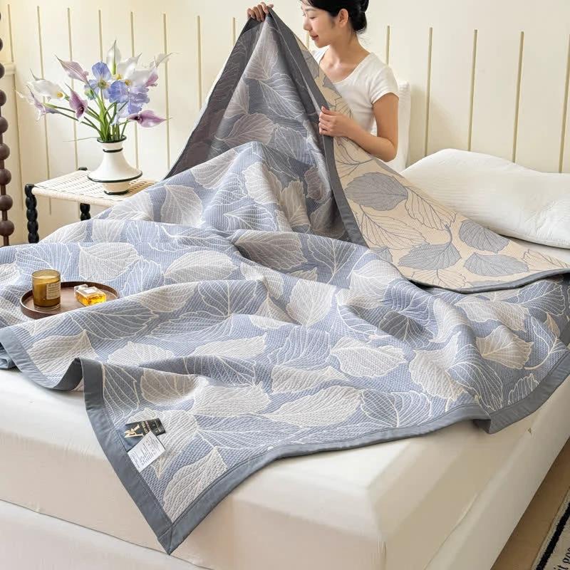 Mulberry Leaf Cotton Triple Gauze Blanket by Casa & Beyond