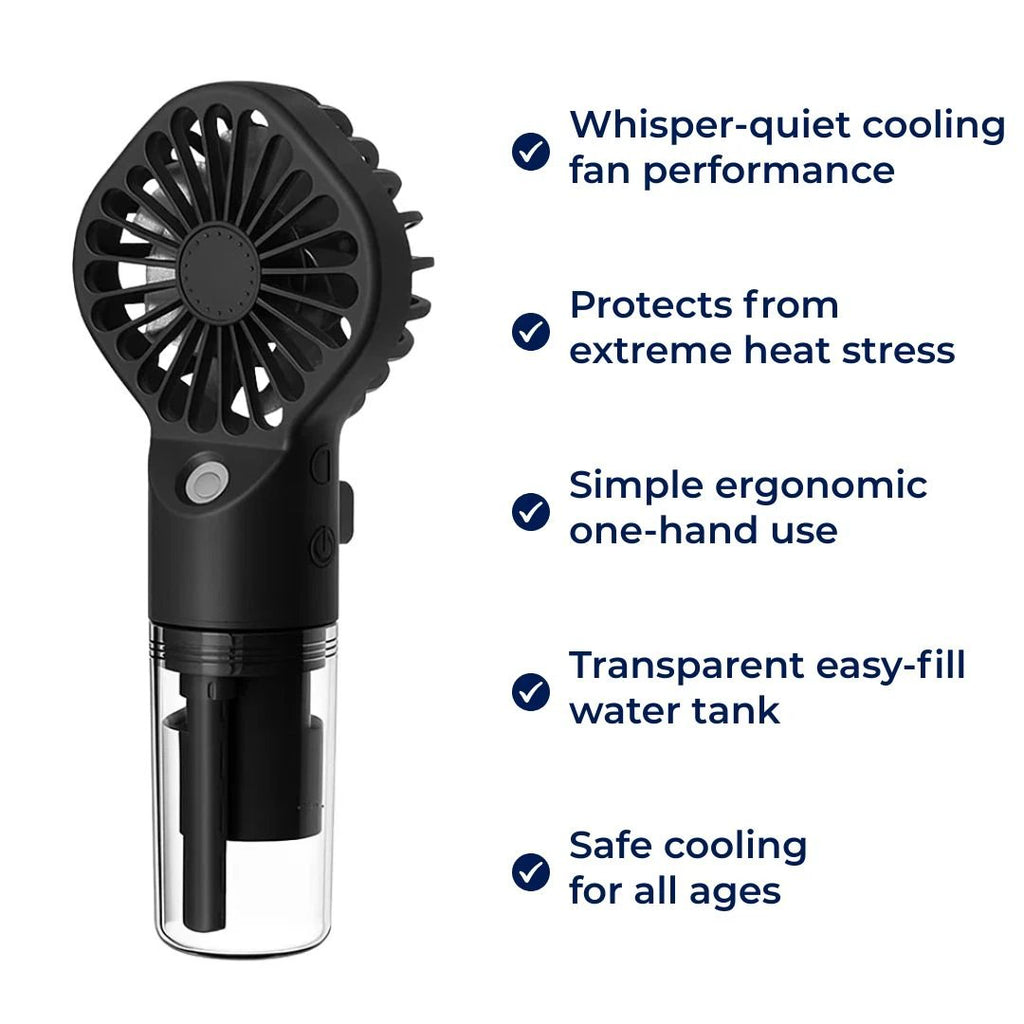 Portable Cooling Mist Spray – Transparent Tank – USB Rechargeable – Beat Heat & Stay Cool Outdoors Bowlift by Bowlift