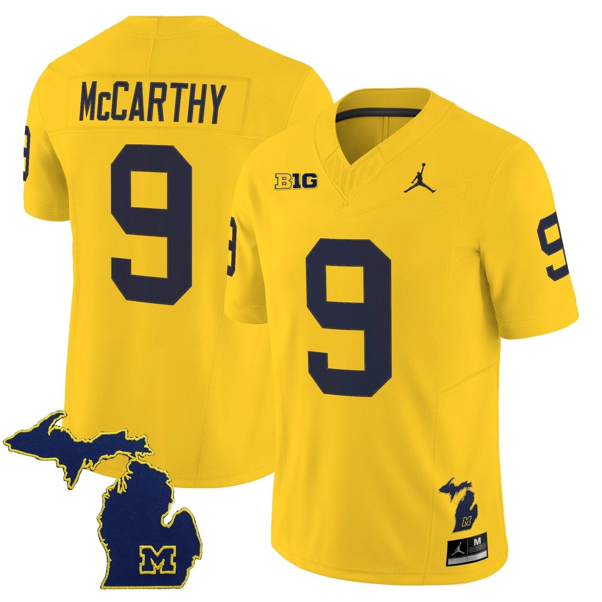 J.J. McCarthy Jersey #9 Michigan Wolverines 2025 Limited V2 Stitched Maize by My Store NCAA Football Jerseys