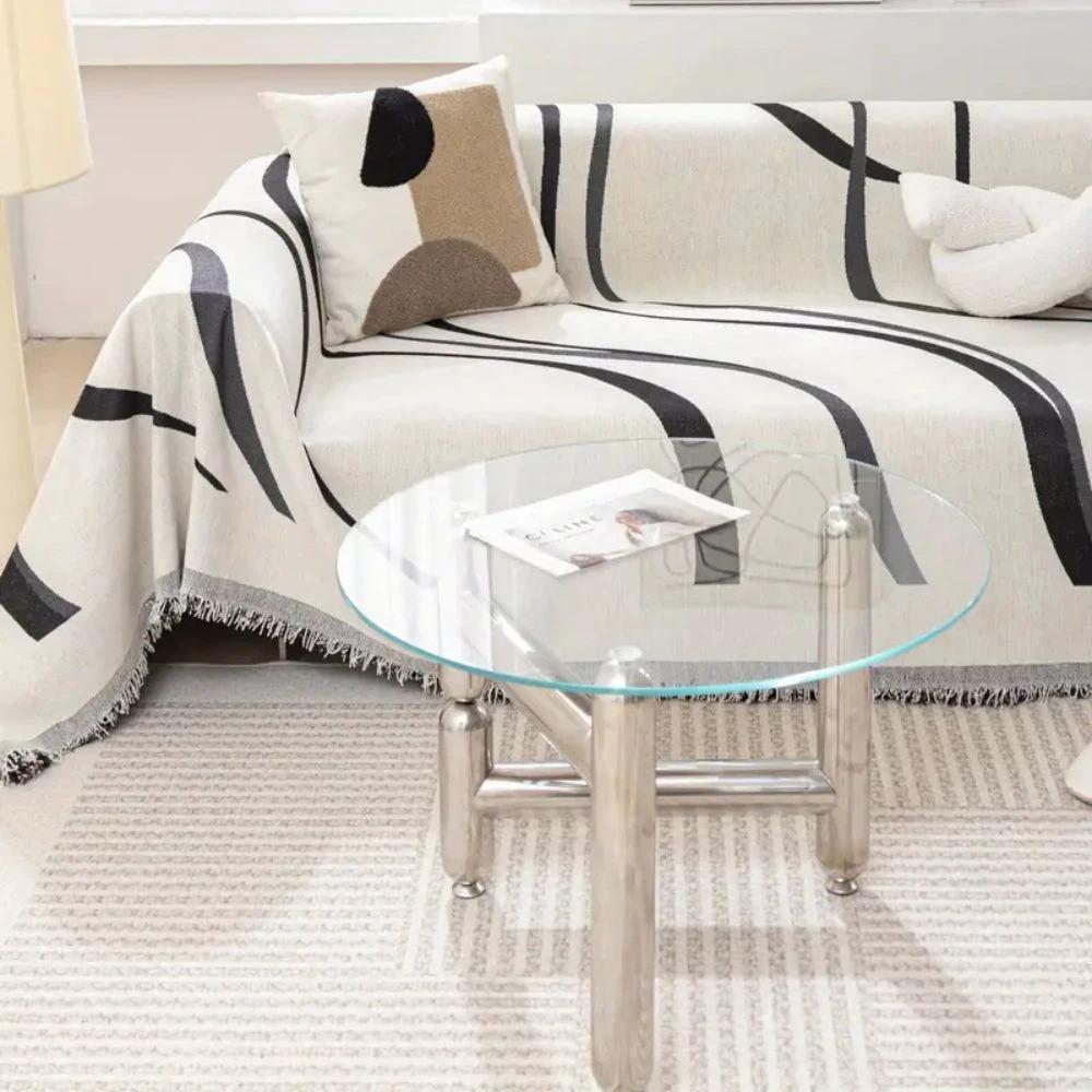 Wave Lines Chenille Sofa Covers by Casa & Beyond