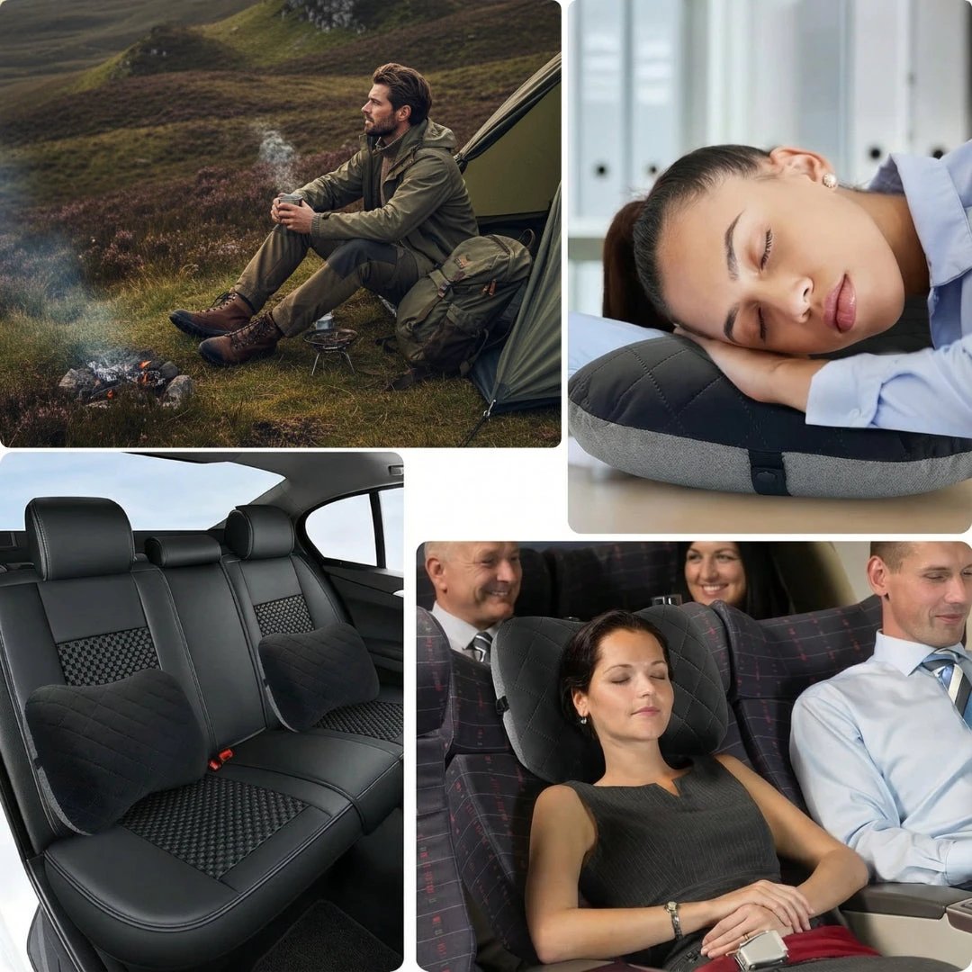 Ergonomic Neck Support – Inflatable & Lightweight – Eases Neck Pain – Compact for Flights & Train Bowlift by Bowlift