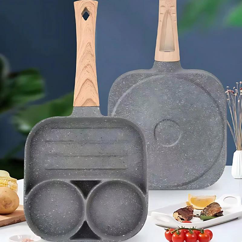 Four-hole egg pan, breakfast omelette household frying pan non-stick pan by BowLift