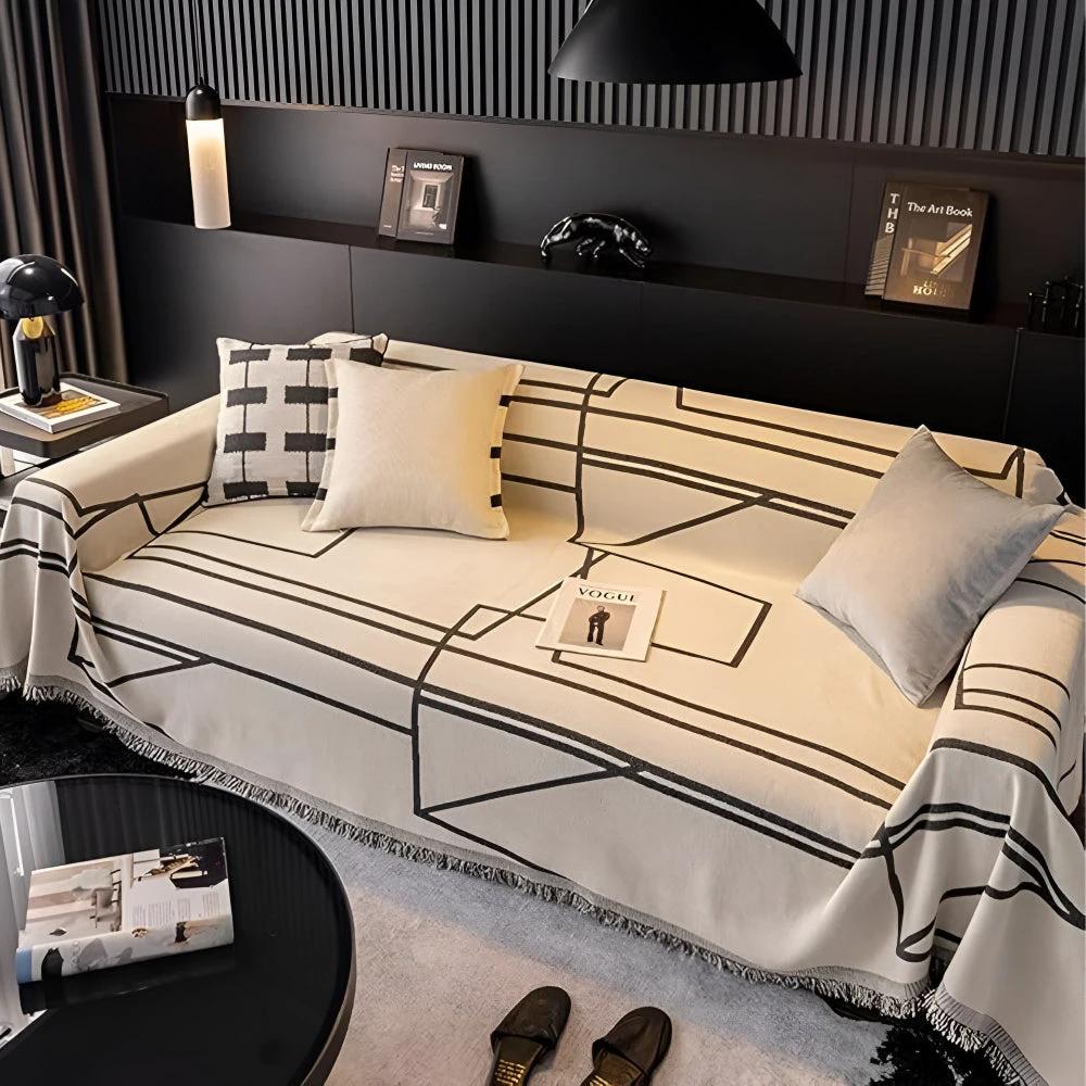 Abstract Grid Sofa Cover by Casa & Beyond