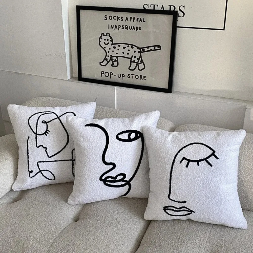 Abstract Face Artistic Cushion Cover by Casa & Beyond