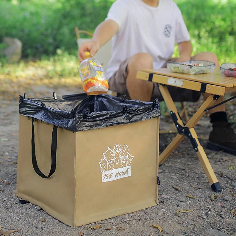 Foldable multifunctional trash can for outdoor use by Bowlift