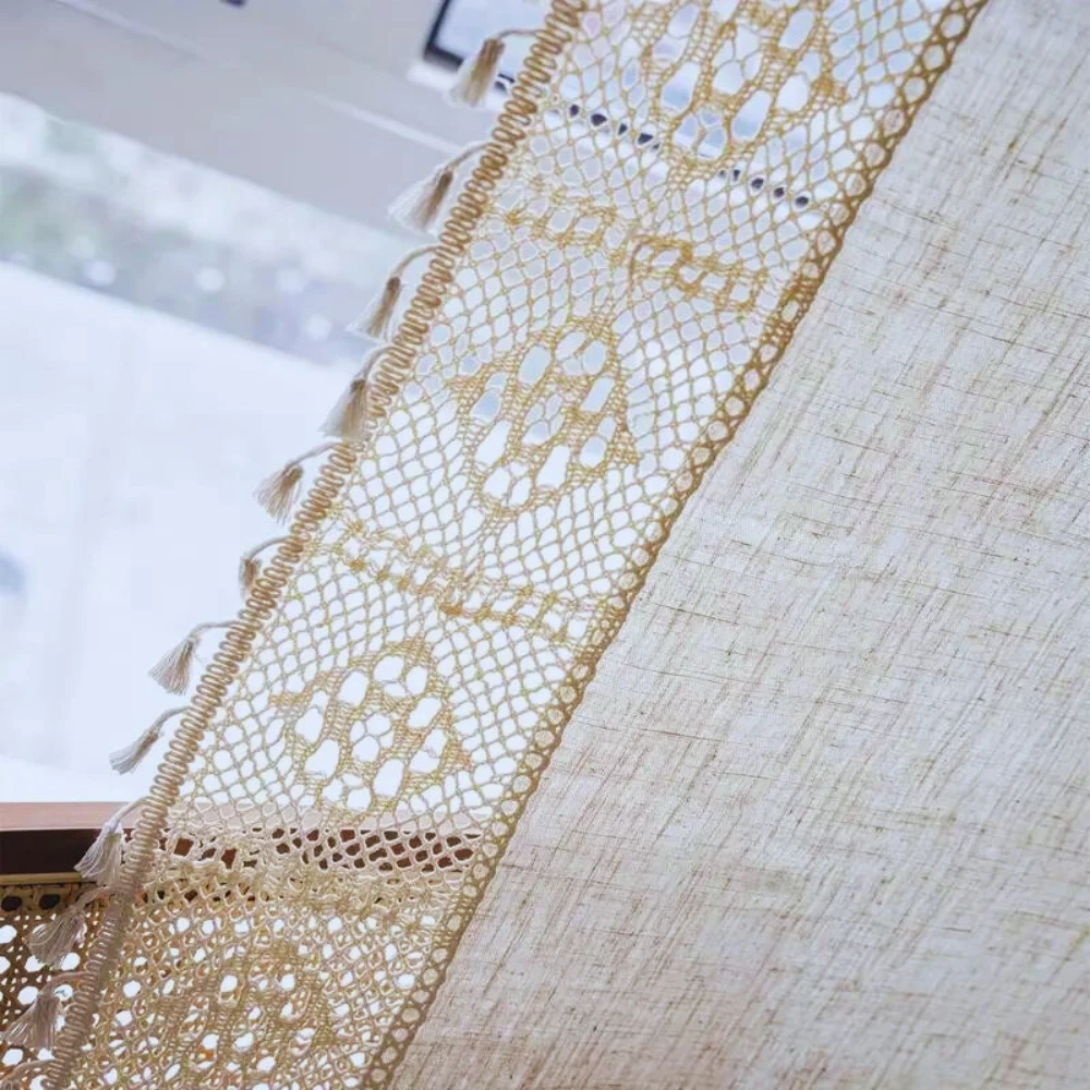 Farmhouse Chic Linen Geometric Curtain by Casa & Beyond