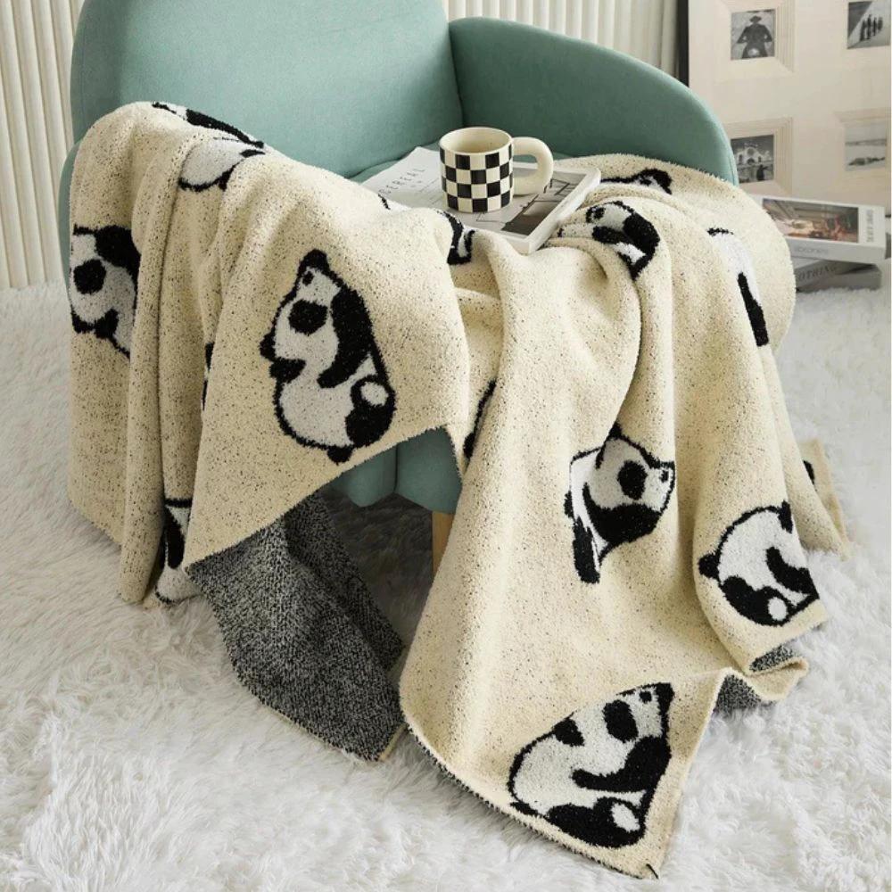 Kawaii Panda Knitted Blanket by Casa & Beyond