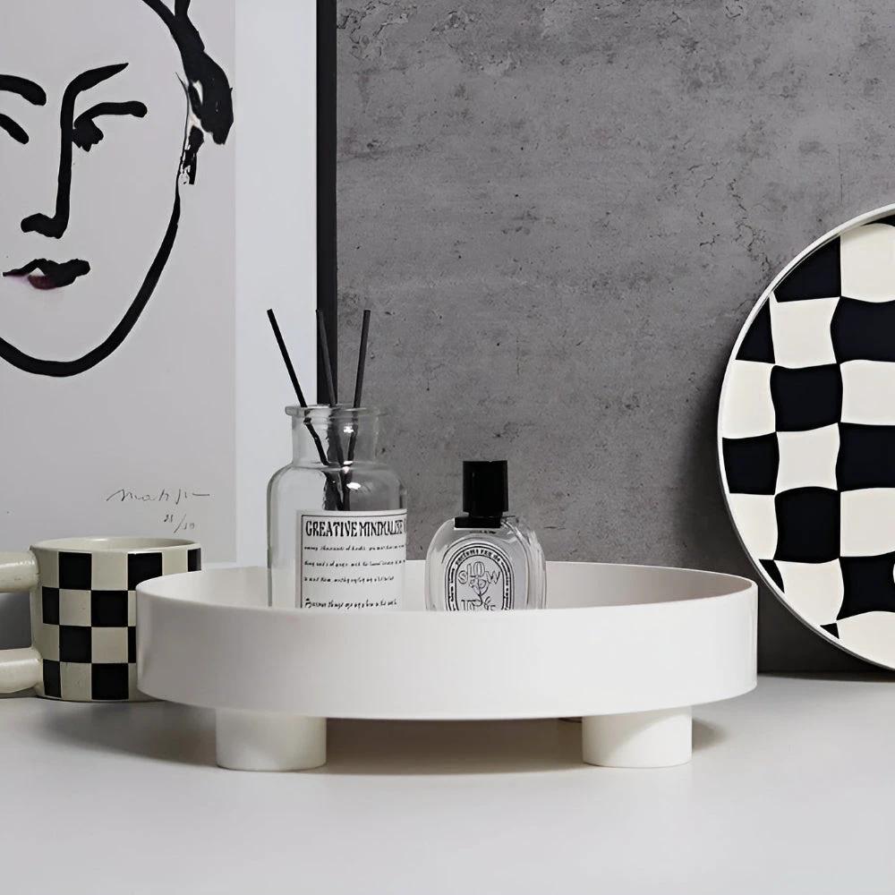 Round Checkerboard Storage Tray by Casa & Beyond