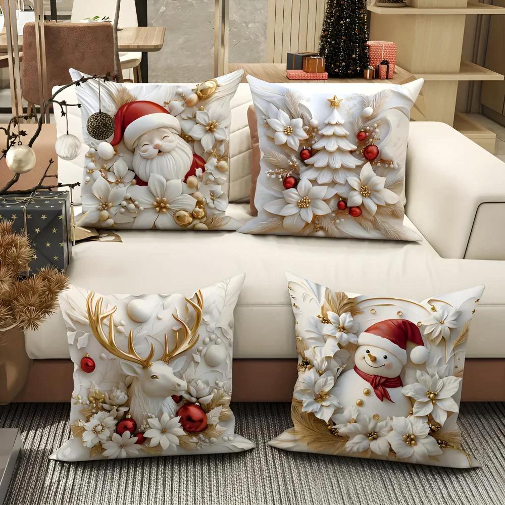 Christmas Charm Velvet Cushion Covers | Set of 4 by Casa & Beyond