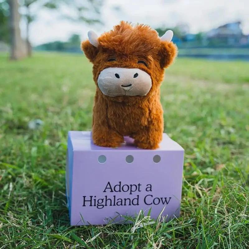Fluffy Highland Cow Plush Toy - Adopt Highland Cow Bowlift by Bowlift