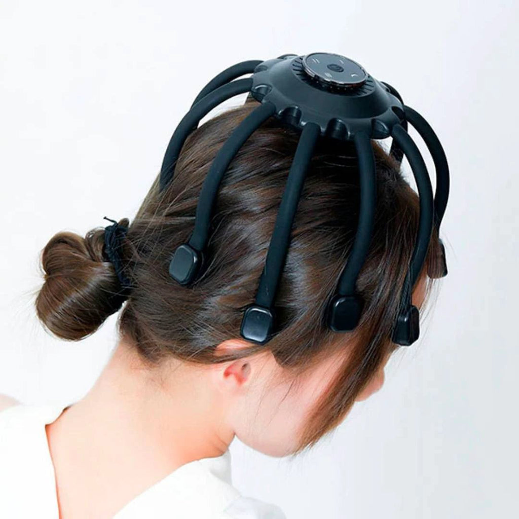 CalmFlow Smart Electric Octopus Head Massager | Scalp Massage - Stress Relief - Improved Sleep - Multi-Directional Vibration Head Massager Bowlift by Bowlift