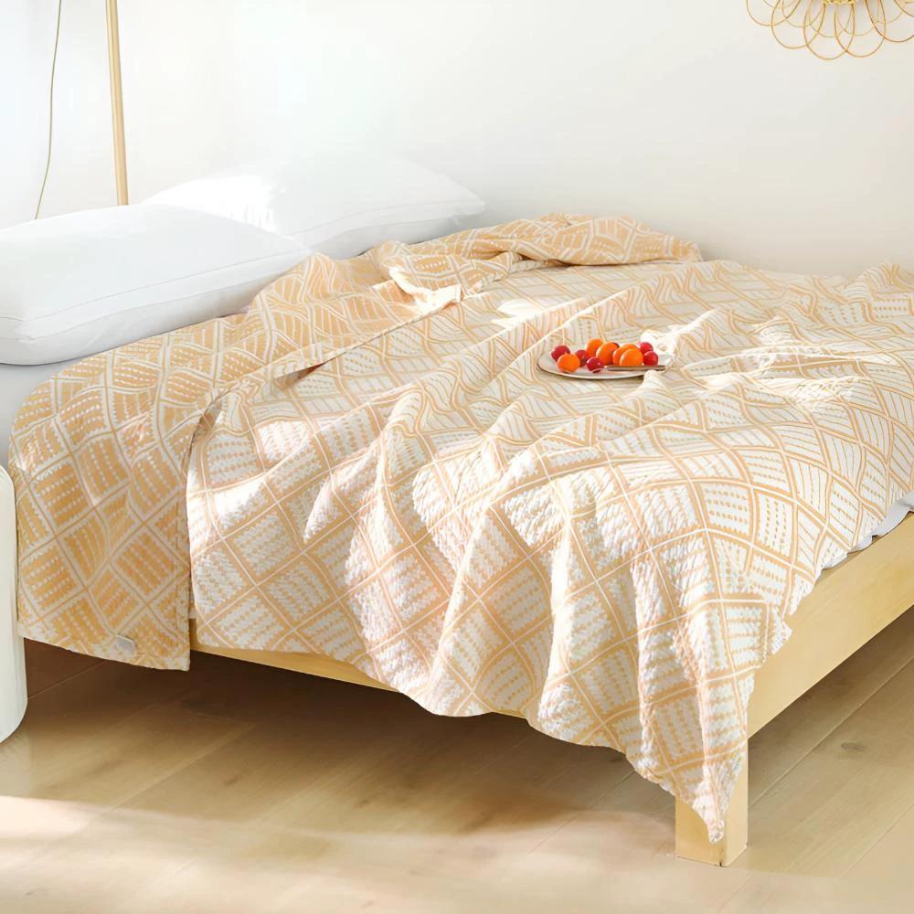 Plaid Pattern Cotton Blanket by Casa & Beyond