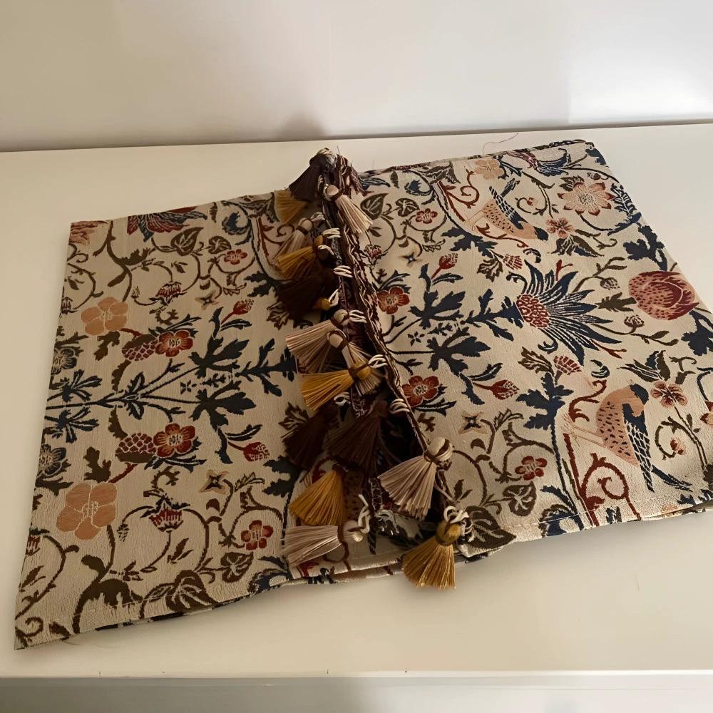 Vintage Floral & Bird Jacquard Table Runner by Casa & Beyond
