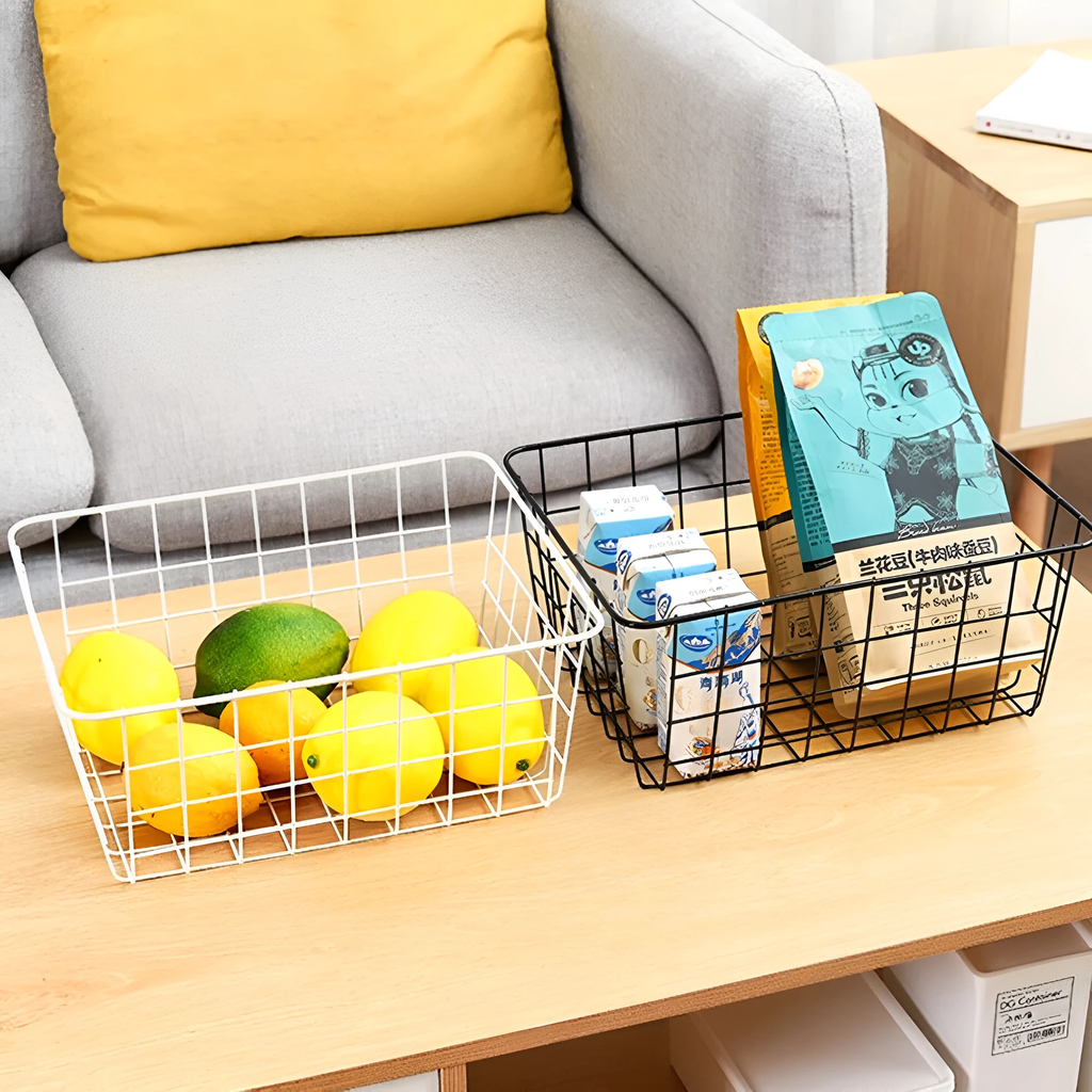 Sleek Wire Organizer Storage Basket by Casa & Beyond