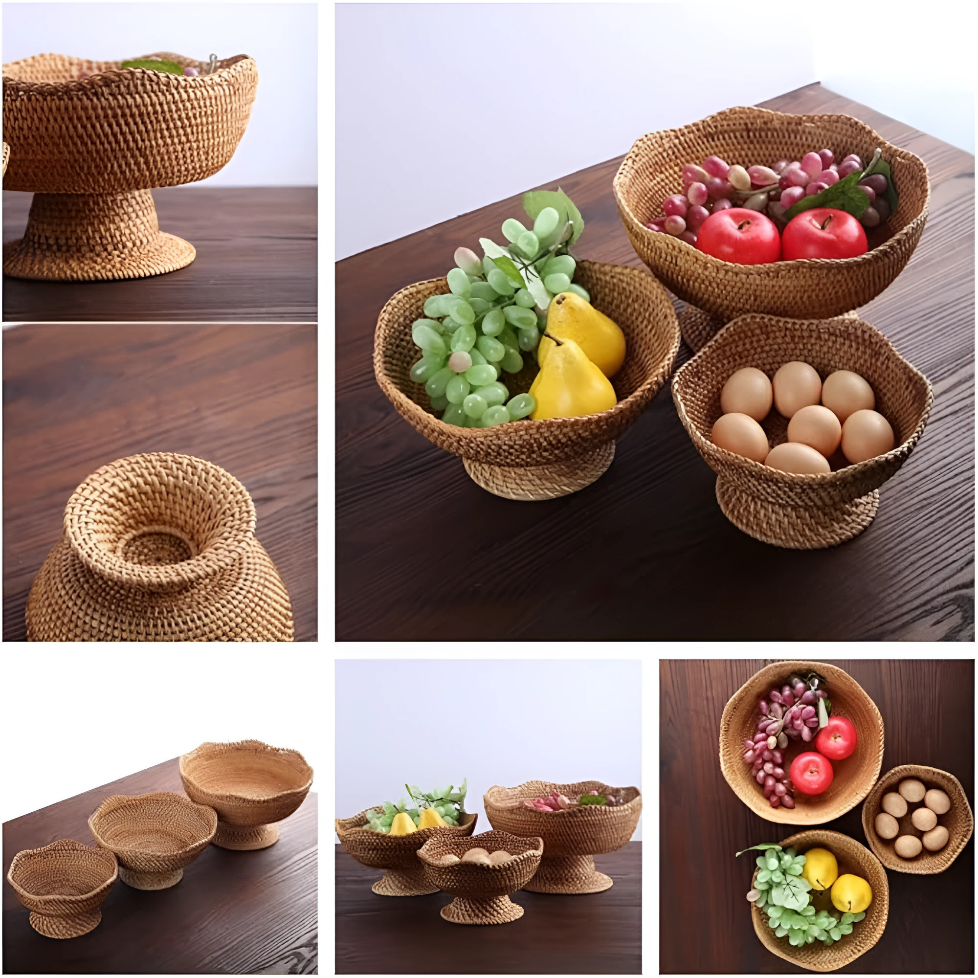 Natural Rattan Handwoven Fruit Basket by Casa & Beyond