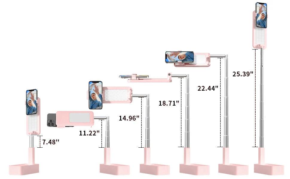 Adjustable 3ft Phone Stand with 360° Rotation, Built-in Light and Wireless Remote - perfect videography, vlogging or live stream Bowlift by Bowlift