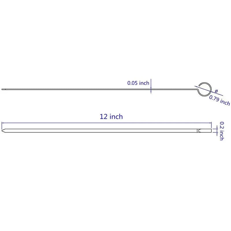 12" Stainless Steel Grilling BBQ Meat Skewers Grilling BBQ Tools 12pcs by Bowlift