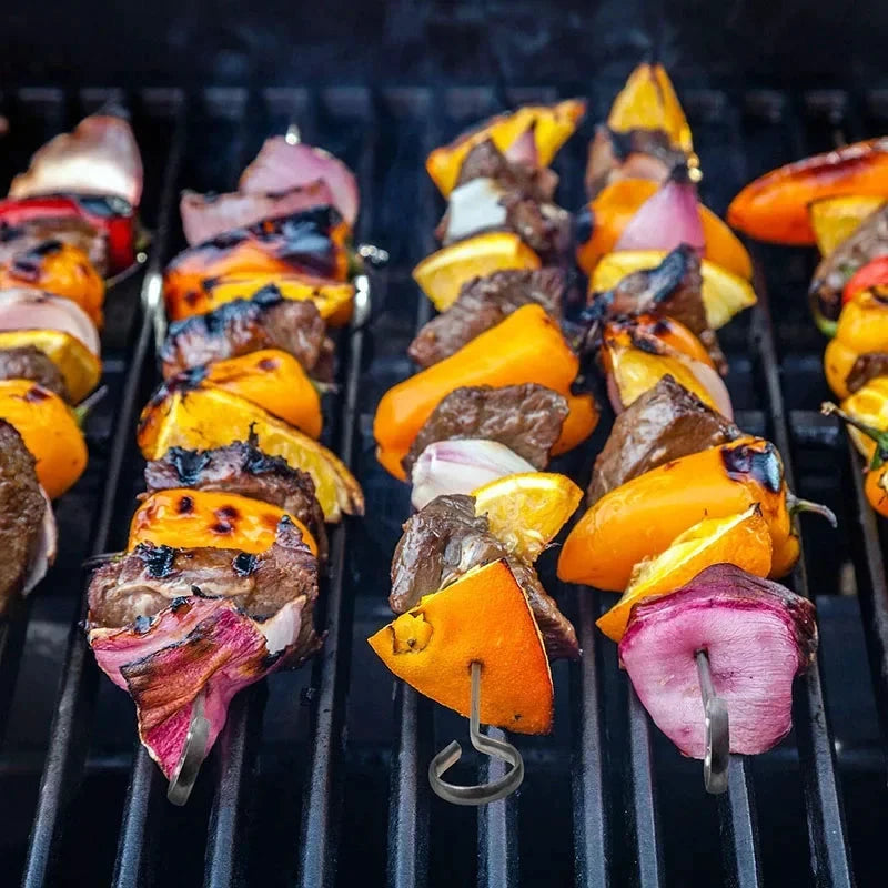 12" Stainless Steel Grilling BBQ Meat Skewers Grilling BBQ Tools 12pcs by Bowlift