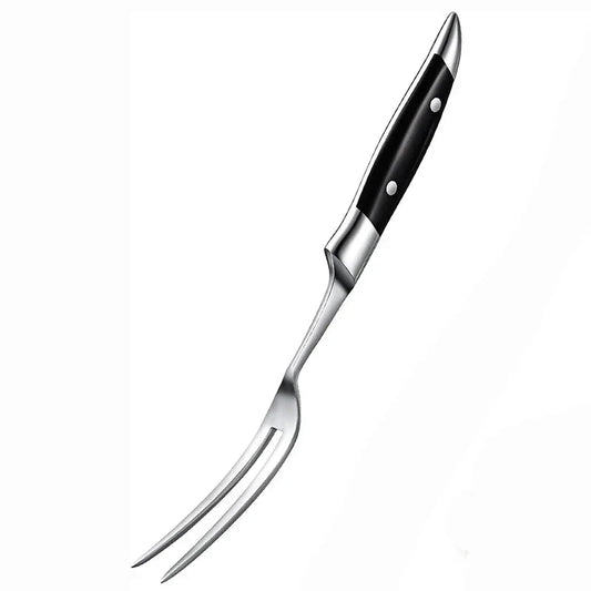12" Stainless Steel Meat Fork with Wooden Handle for Grill BBQ Cooking by Bowlift