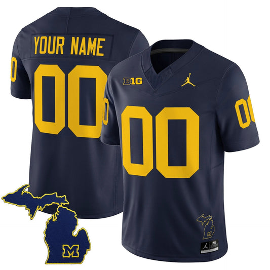 Custom Michigan Wolverines Jersey 2025 Vapor Limited V2 Stitched Navy by My Store NCAA Football Jerseys