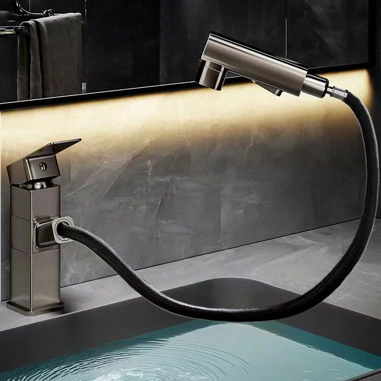 Bathroom Vessel Faucet Swivel Spout Single Handle Faucet with Pull-Out Spray Head by BowLift