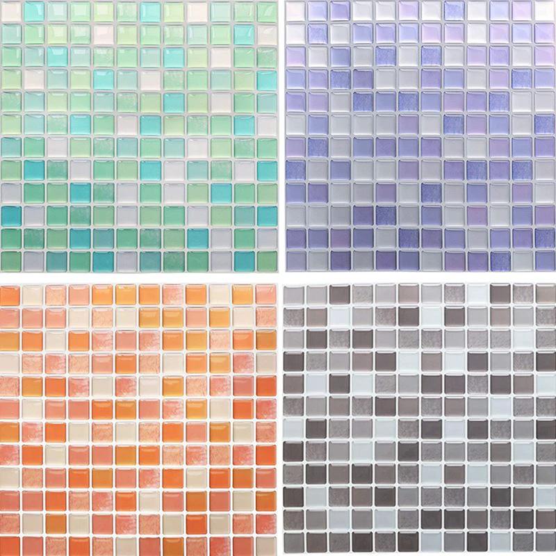 Plastic Peel & Stick Mosaic Tile Waterproof Peel & Stick Mosaic Tile with Square Shape by BowLift