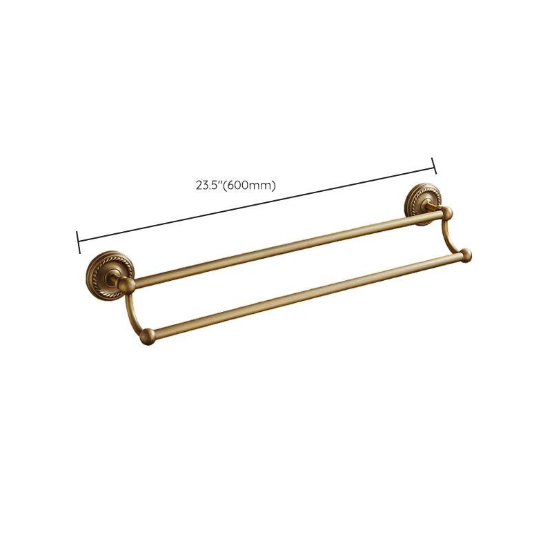 Worn Brass Traditional Bathroom Set with Bath Shelf/Paper Holder & Towel Bar by BowLift