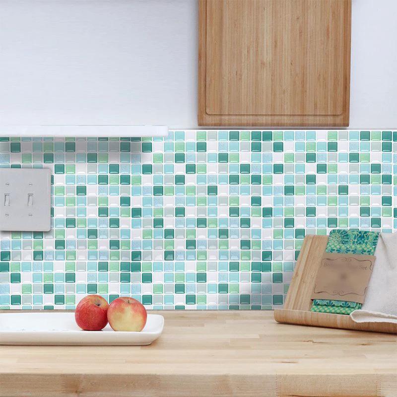 Plastic Peel & Stick Mosaic Tile Waterproof Peel & Stick Mosaic Tile with Square Shape by BowLift