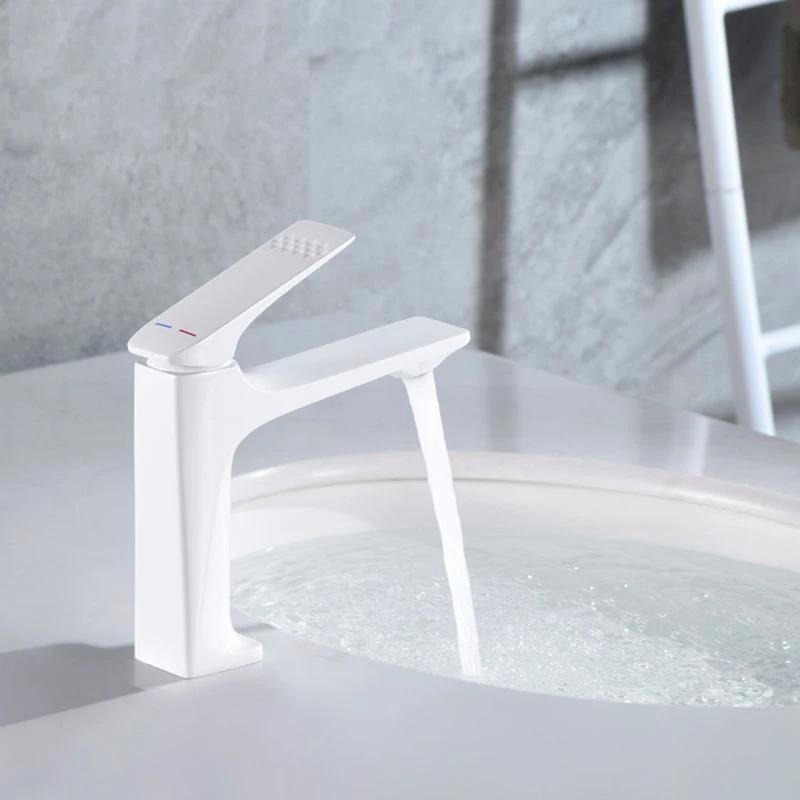Modern Vessel Sink Faucet Copper Lever Handle Low Arc Vessel Faucet for the Bathroom by BowLift