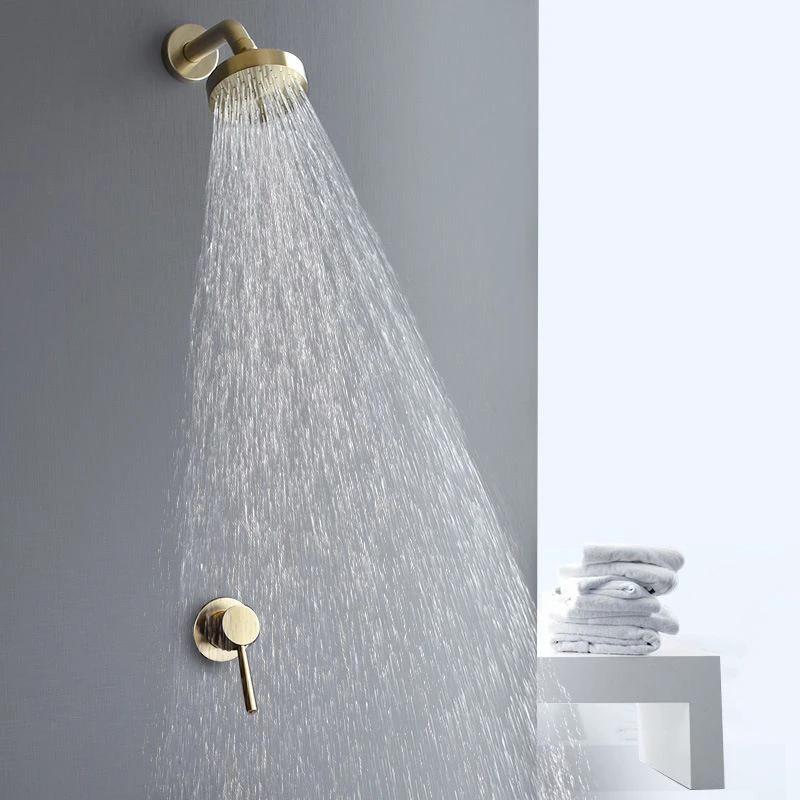 Stainless Steel Shower Combination Round Fixed Shower Head with Shower Arm by BowLift