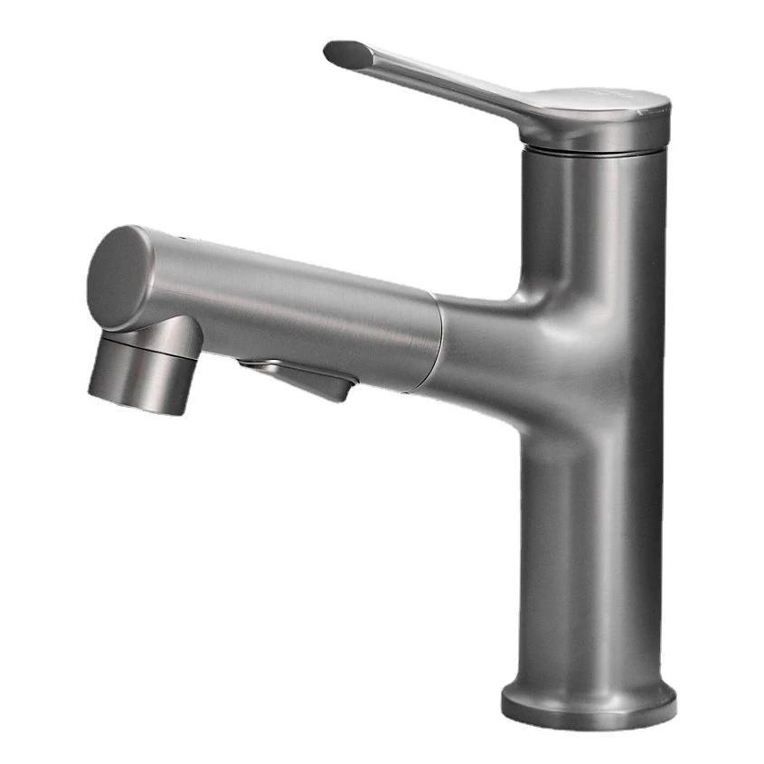 Contemporary sink faucet pull-out basin tap with lever handle by BowLift