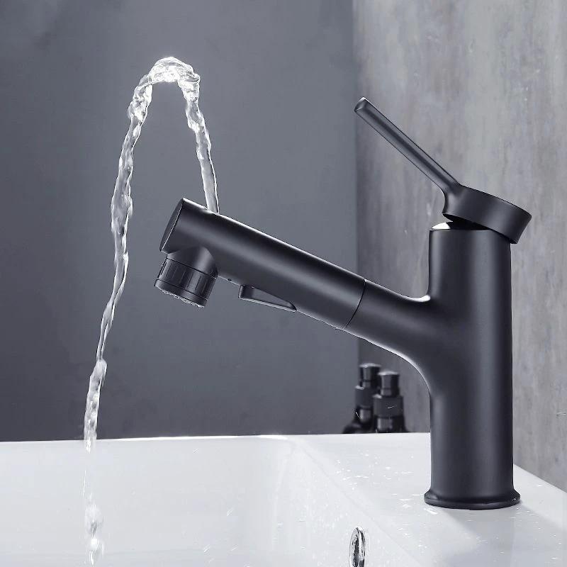 Contemporary sink faucet pull-out basin tap with lever handle by BowLift