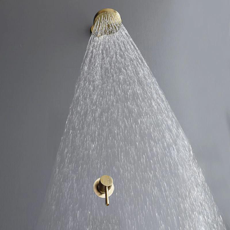 Stainless Steel Shower Combination Round Fixed Shower Head with Shower Arm by BowLift