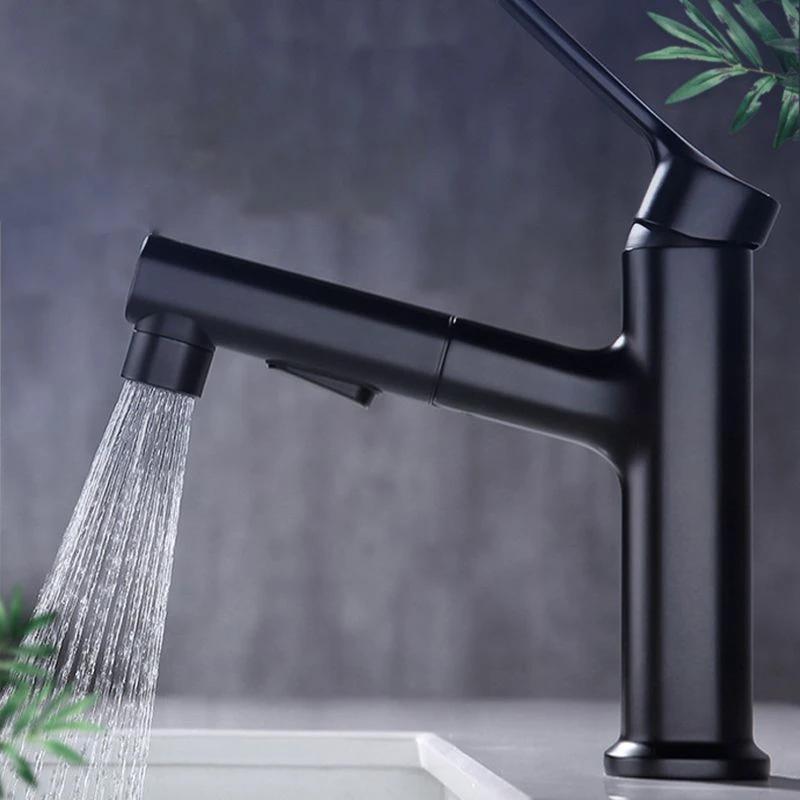 Round Vessel Sink Bathroom Faucet Simple Style Faucet with Brass Material by BowLift