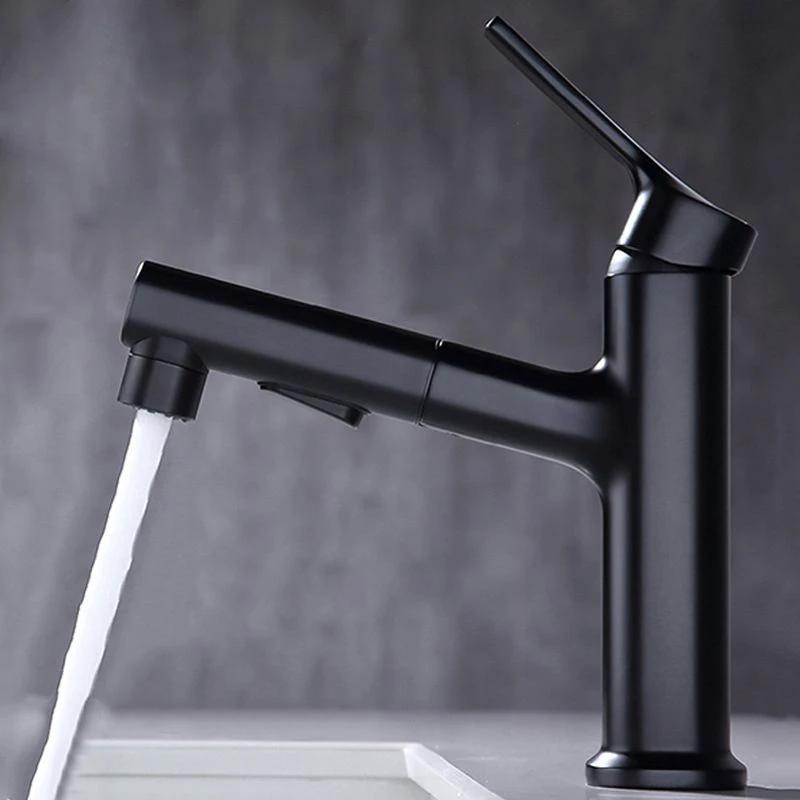 Round Vessel Sink Bathroom Faucet Simple Style Faucet with Brass Material by BowLift