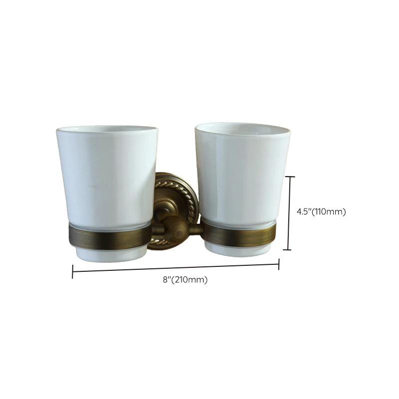 Worn Brass Traditional Bathroom Set with Bath Shelf/Paper Holder & Towel Bar by BowLift