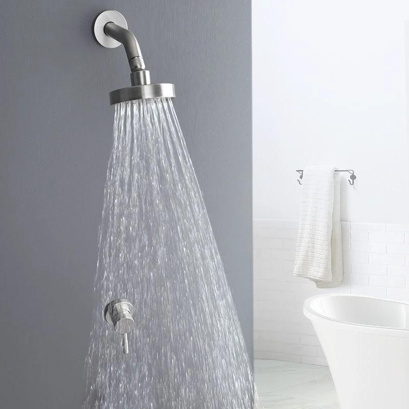 Stainless Steel Shower Combination Round Fixed Shower Head with Shower Arm by BowLift