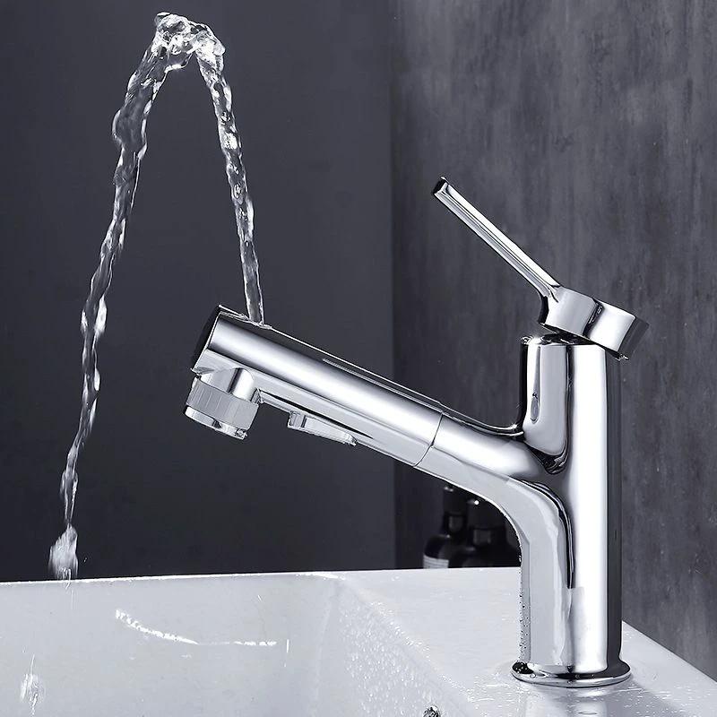 Contemporary sink faucet pull-out basin tap with lever handle by BowLift