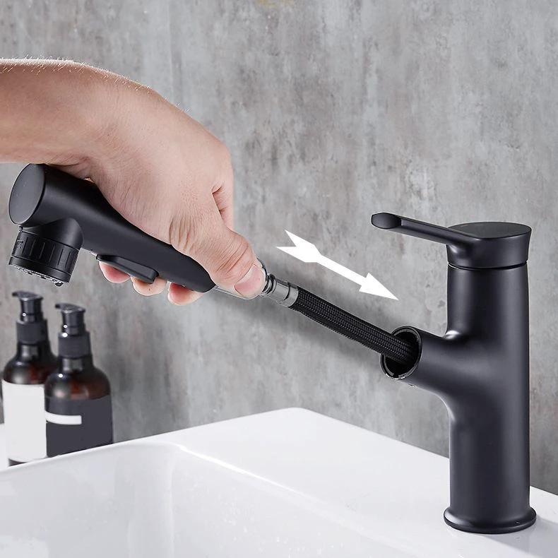 Contemporary sink faucet pull-out basin tap with lever handle by BowLift
