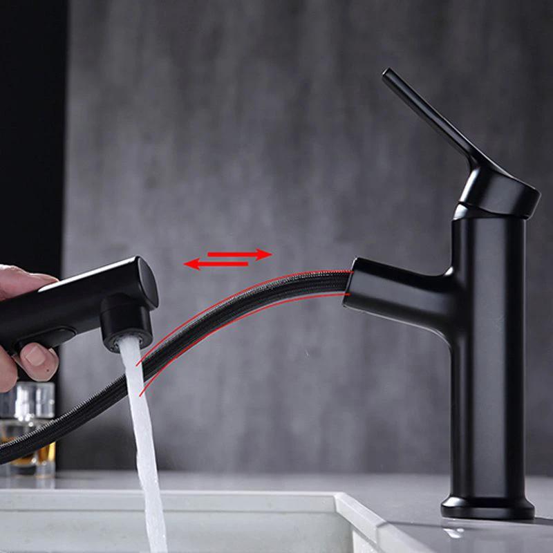 Round Vessel Sink Bathroom Faucet Simple Style Faucet with Brass Material by BowLift