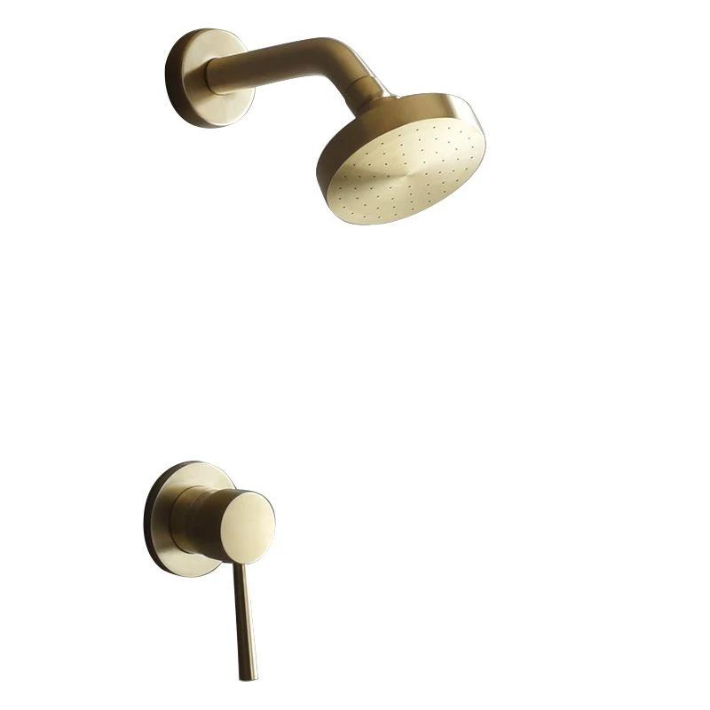 Stainless Steel Shower Combination Round Fixed Shower Head with Shower Arm by BowLift